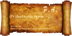 Pribelszky Anna névjegykártya